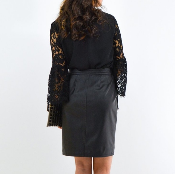 Faux Leather Zip Up Skirt - Picture 7 of 7
